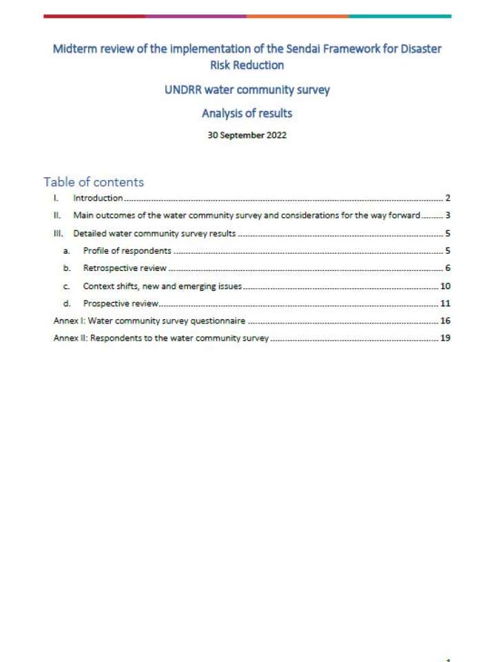 Cover- Water Survey Analysis